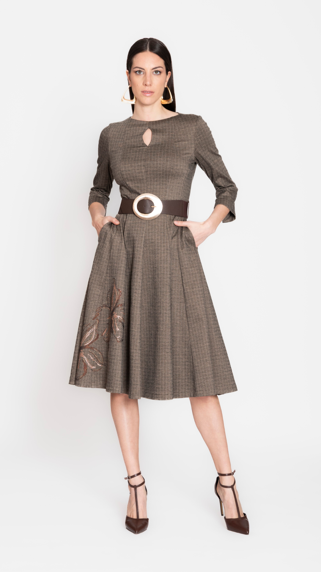 GRU - ABITO MIDI A PANNELLI CON STRASS