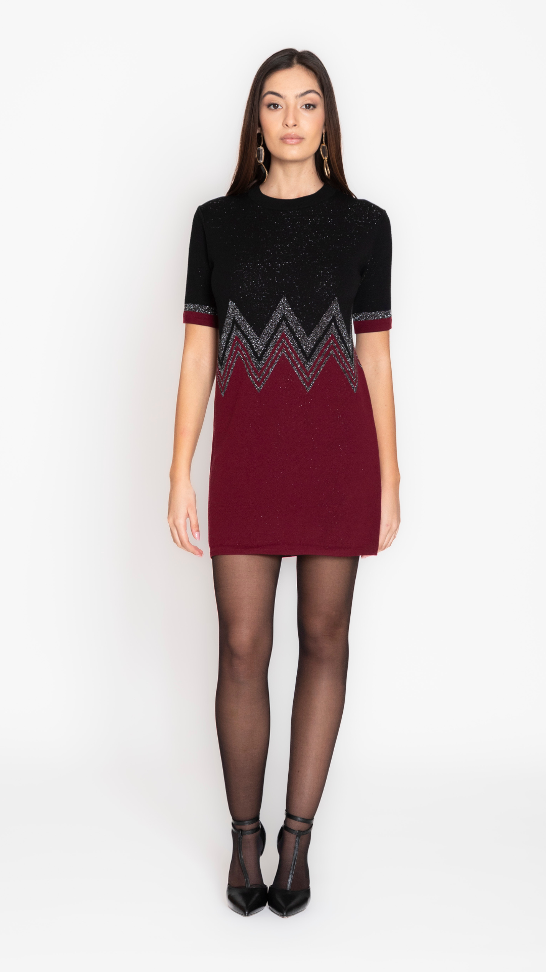 CERVATO - ABITO SACCHETTO CHEVRONNE