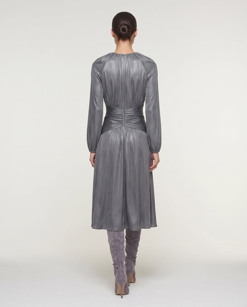 JUNGLE - ABITO MIDI DRAPPEGGIATO CON COLLANA