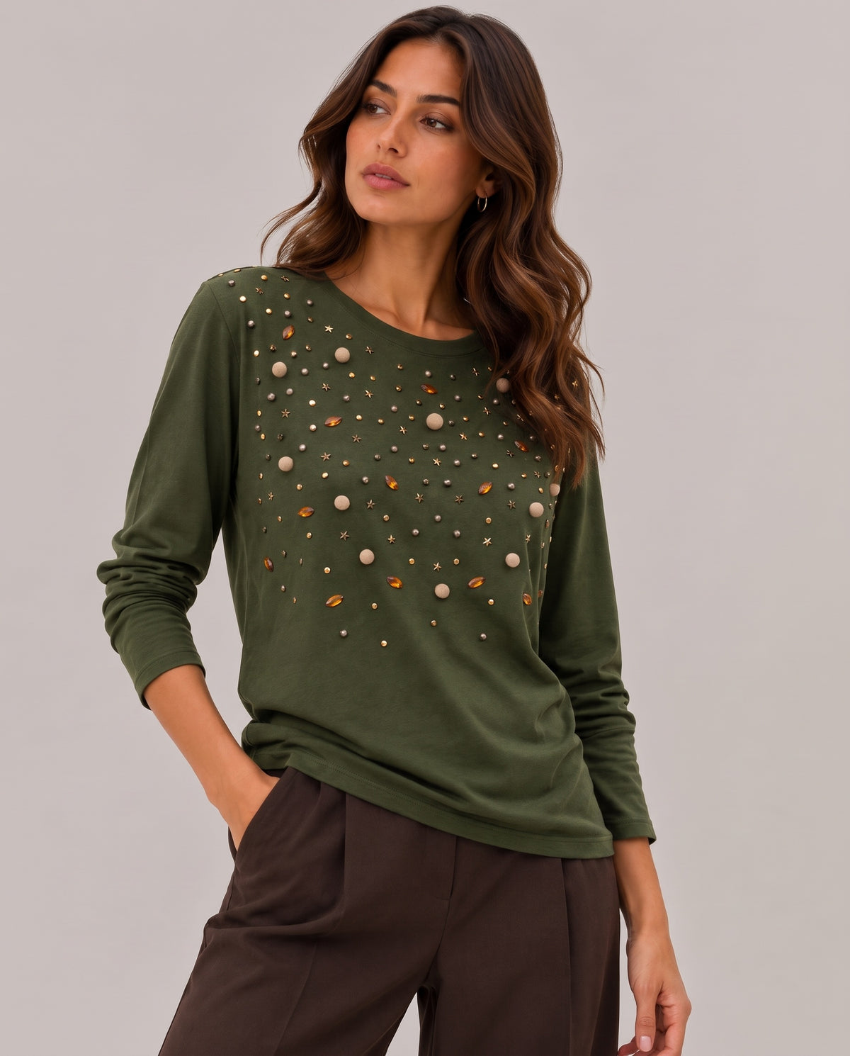 TADAN - T-SHIRT ML CON BORCHIE