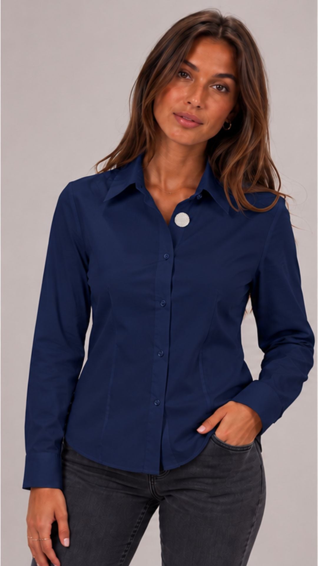 CADEL - CAMICIA CON BOTTONE STRASS