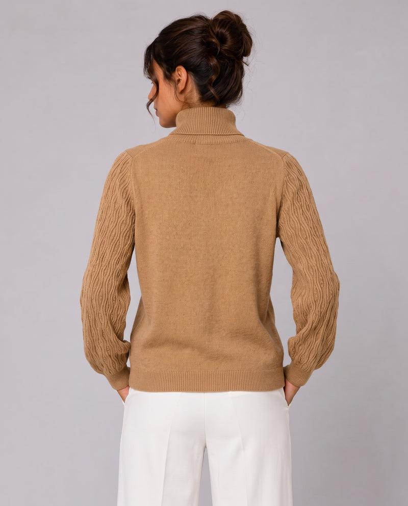 MACININO - MAGLIA DOLCEVITA MANICHE DI RETE