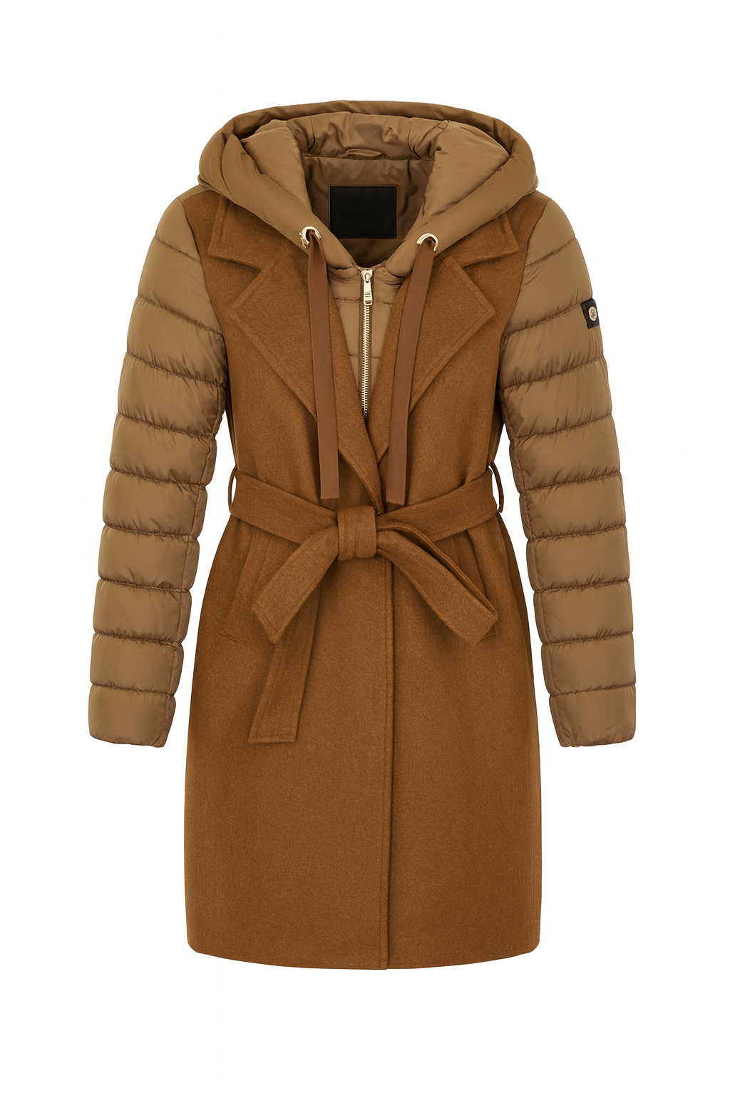 CAMERETTA - CAPPOTTO LUNGO INSERTI TRAPUNTATI NYLON