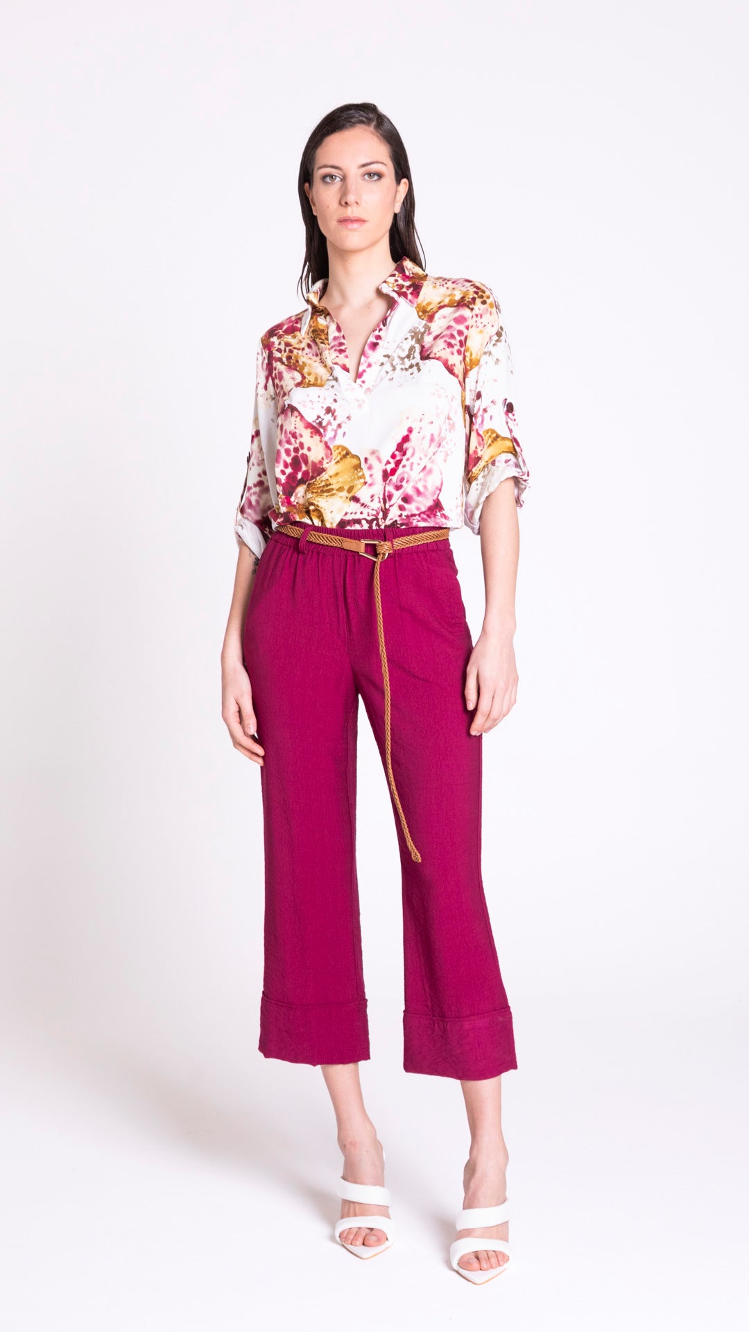 VALENZO - PANTALONE DRITTO LARGO CON CINTA