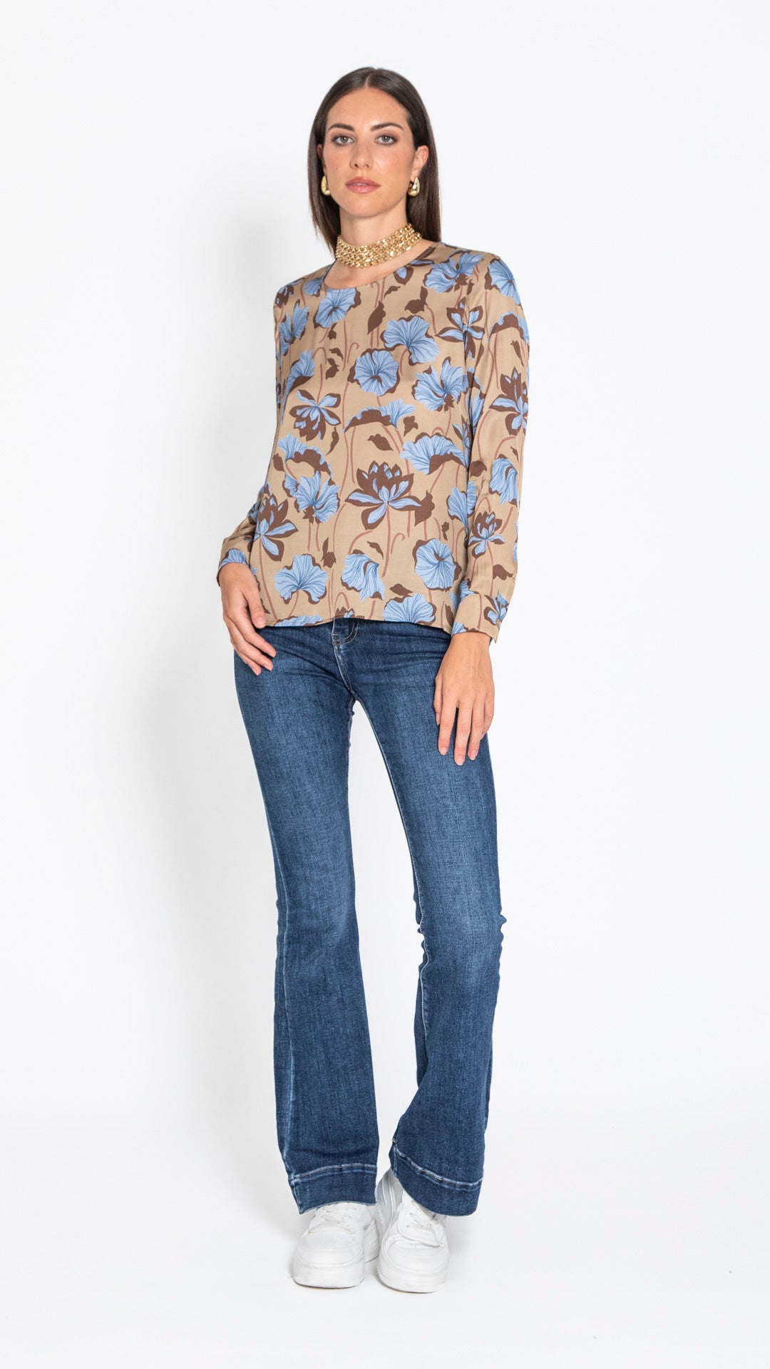 SEGGIANO - BLUSA DI RASO MANICA LUNGA