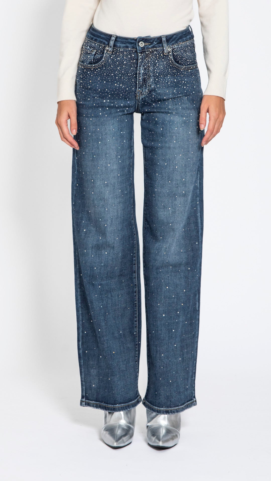DANTE - PANTALONE DRITTO STRASS