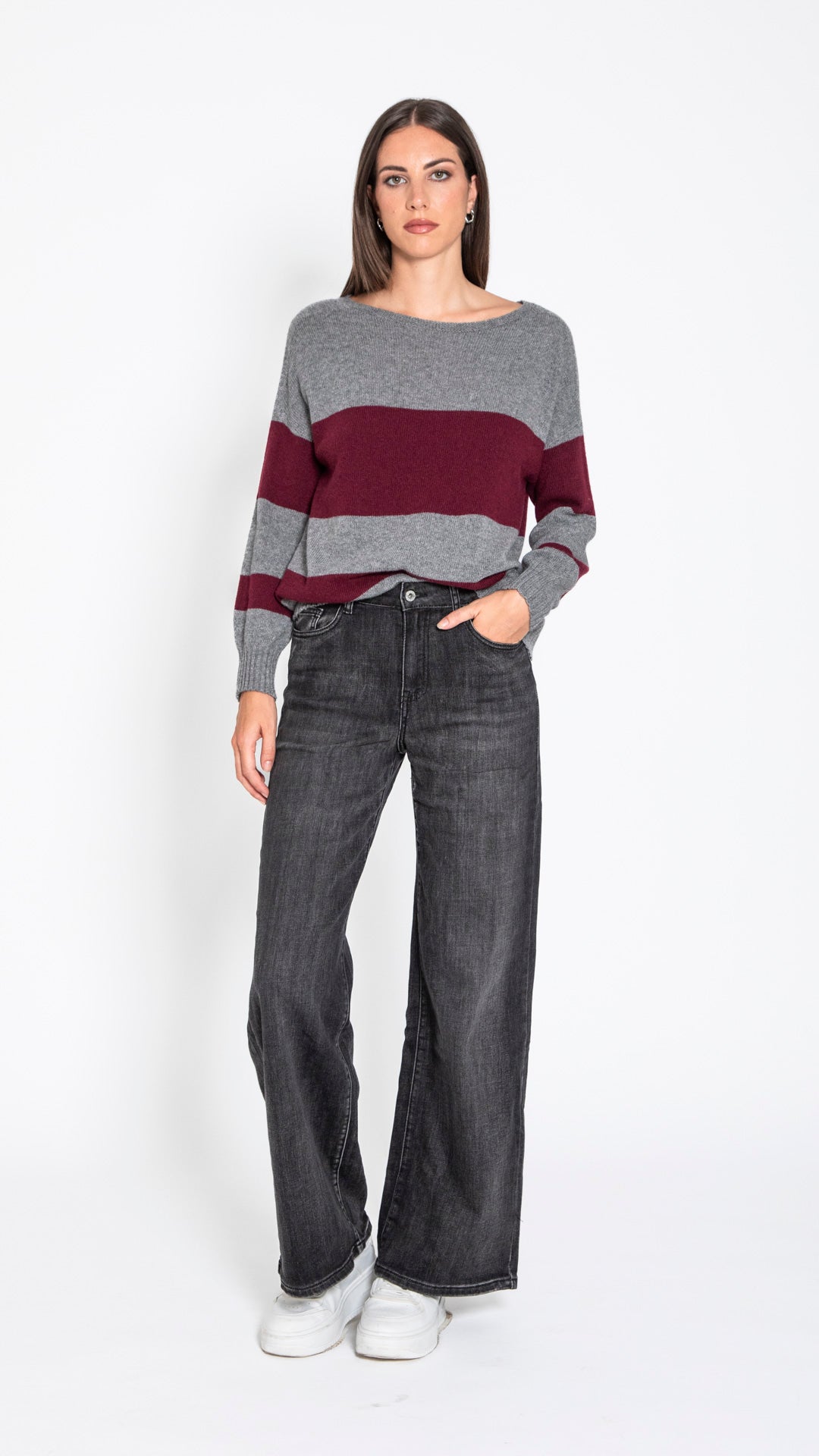 MARGARET - MAGLIA RIGA SCOLLO BARCA