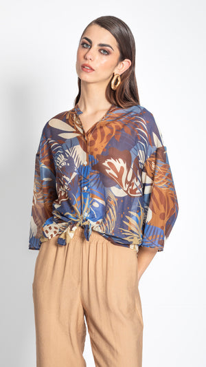 COCUN - CAMICIA CON NODO STAMPATA