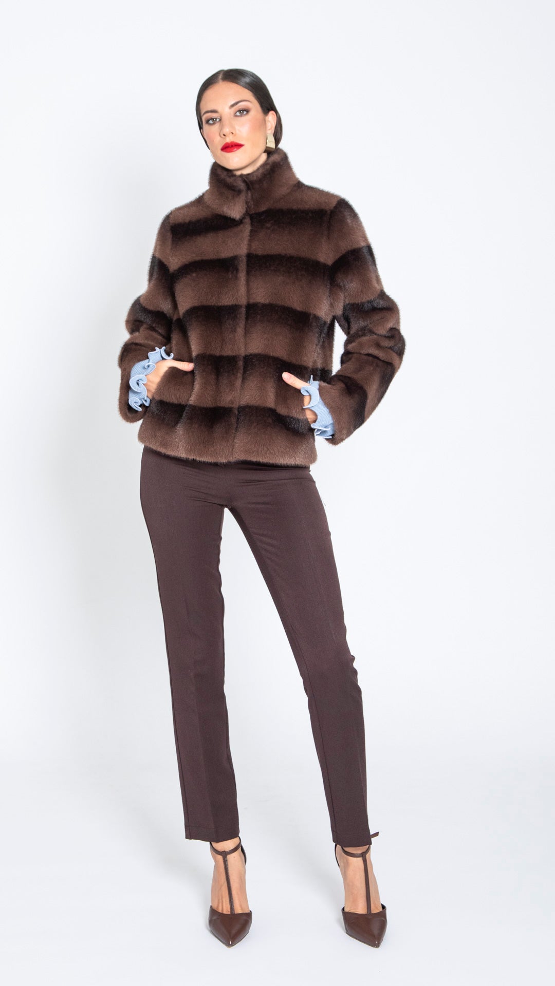 ENRICA - ECOPELLICCIA DEGRADE COLLO ALTO