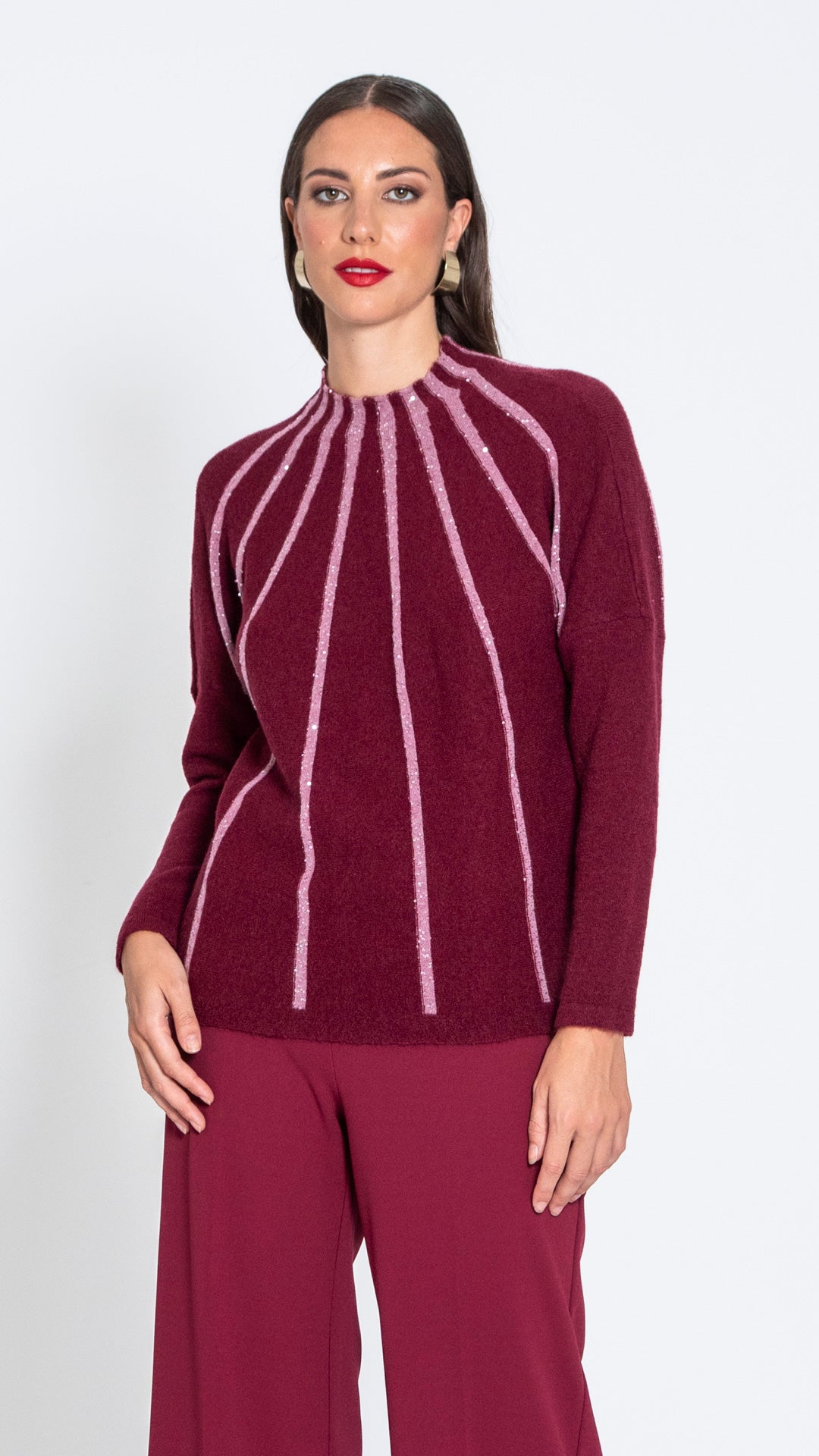 MALPENSA - MAGLIA SPICCHI PAILLETTES