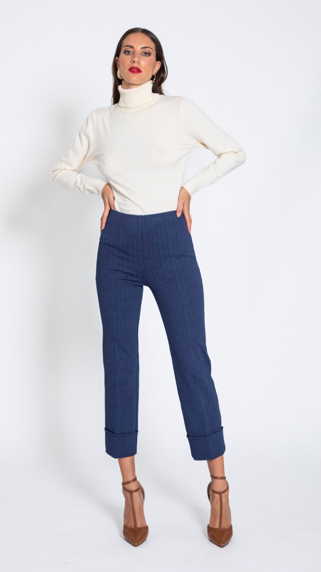 PETALO - PANTALONE CON RISVOLTO ALTO