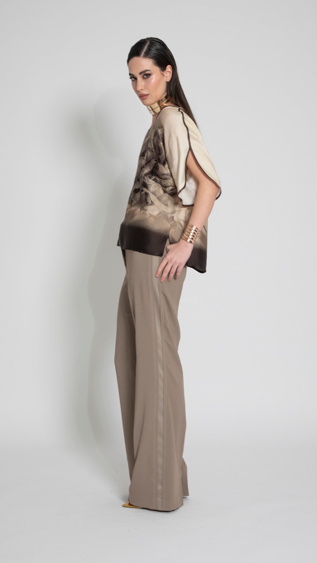 SEVERO - TUNICA MANICA PETALO CON STRASS