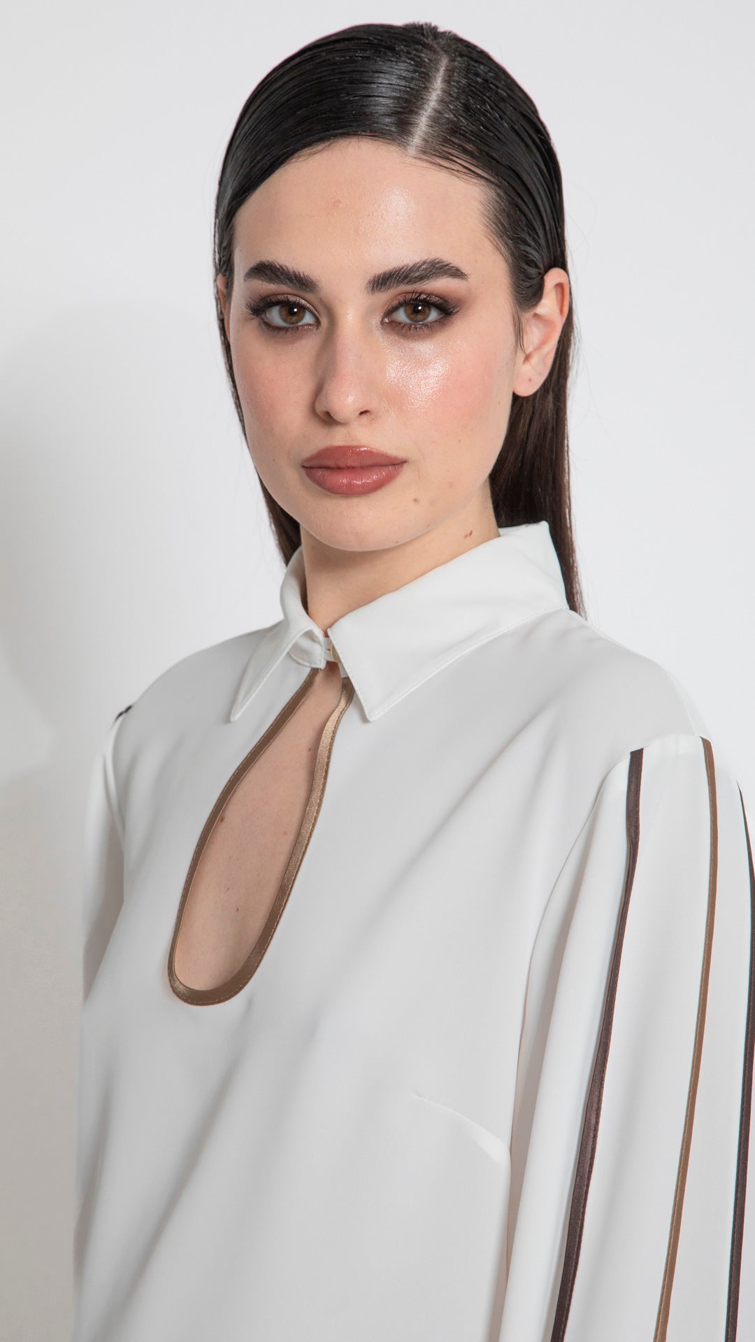 METAURO - CAMICIA PIPING SULLE MANICHE