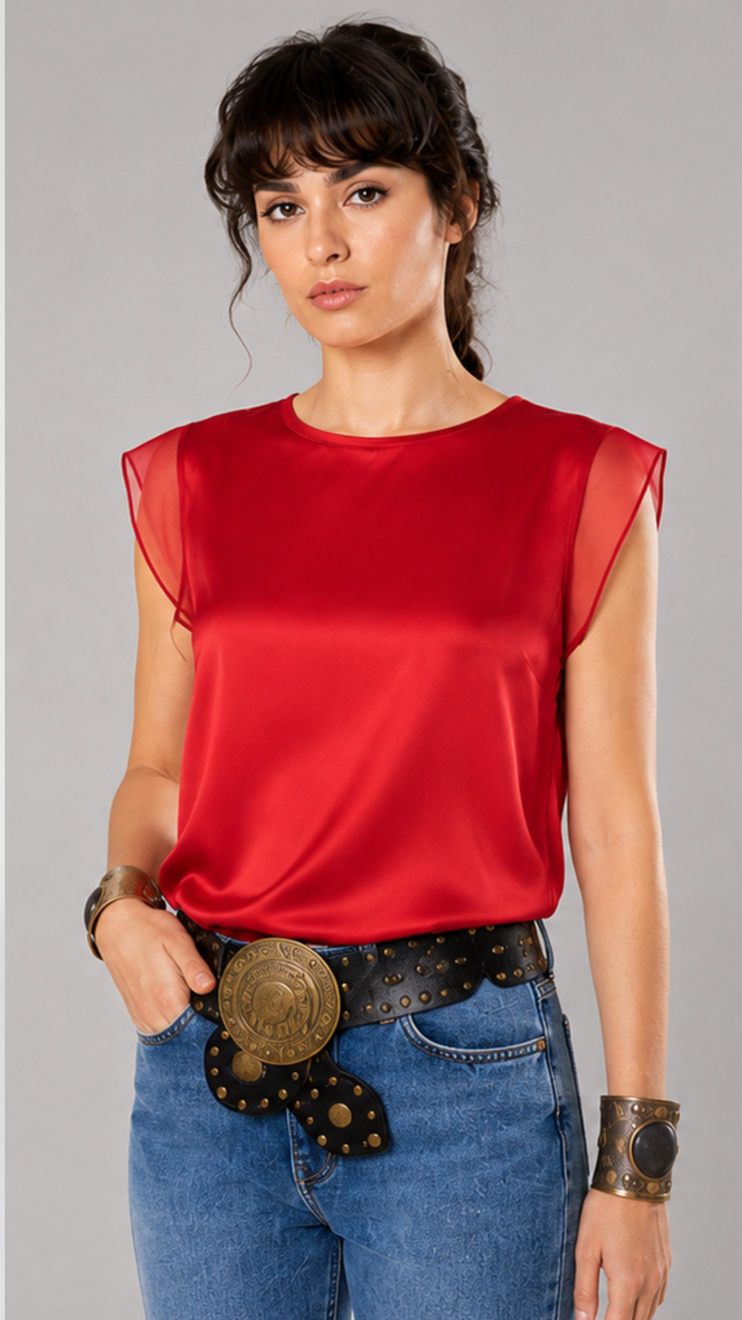 VANITAS - BLUSA SBIECO CON GEORGETTE