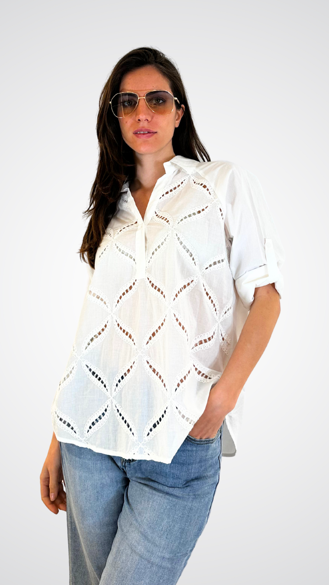 CARMELA - CAMICIA TRAFORATA