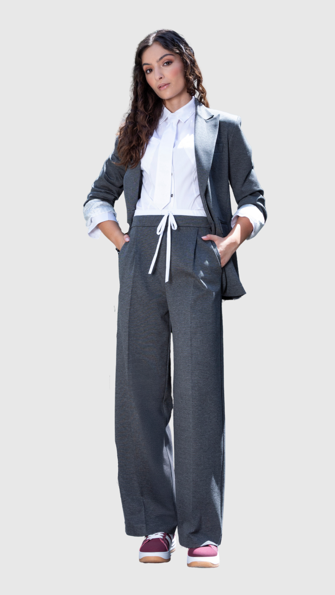 CATERINA - CAMICIA COTONE TASCHE TONDE