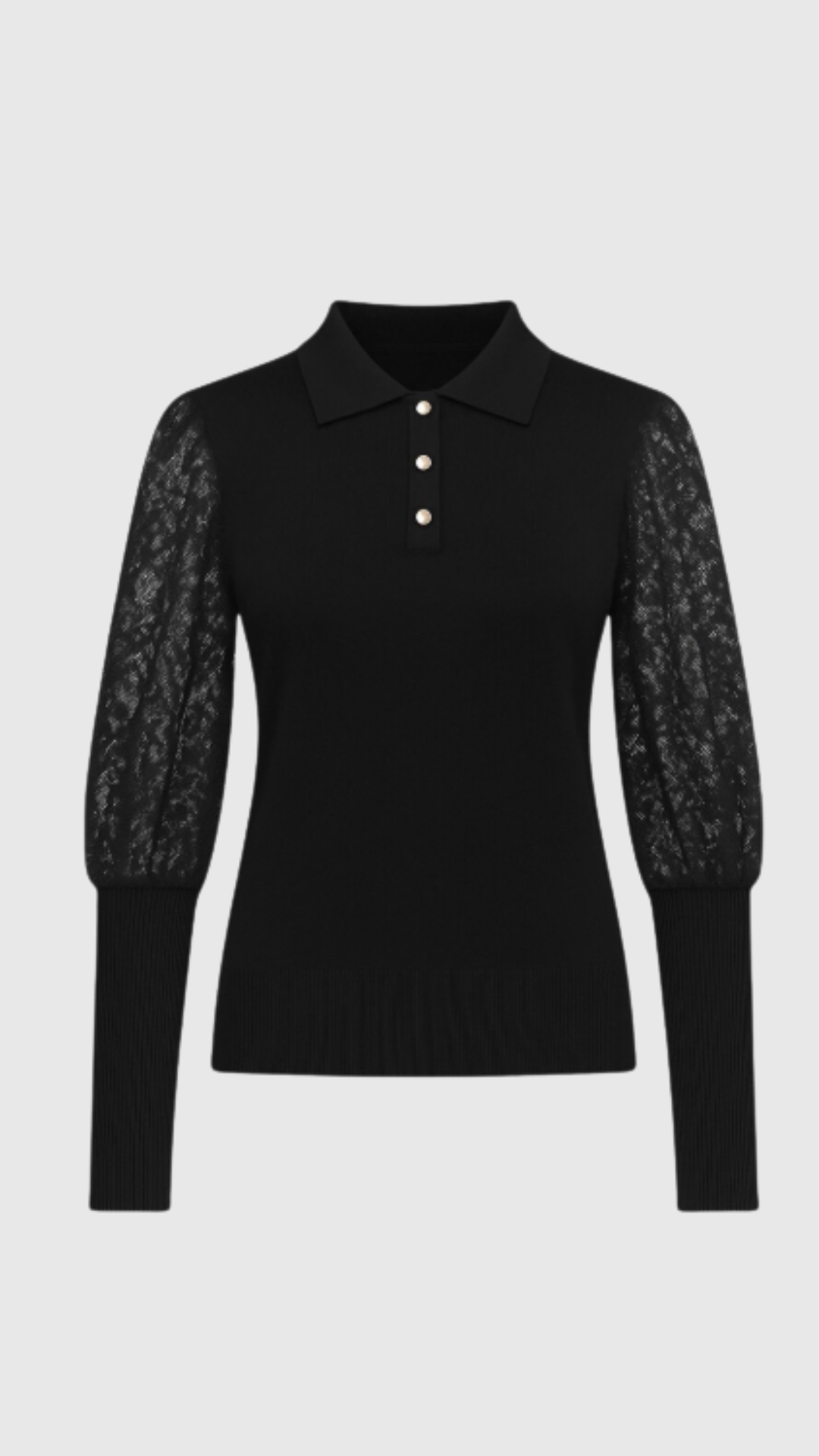 MICHELA - MAGLIA POLO MANICHE PIZZO