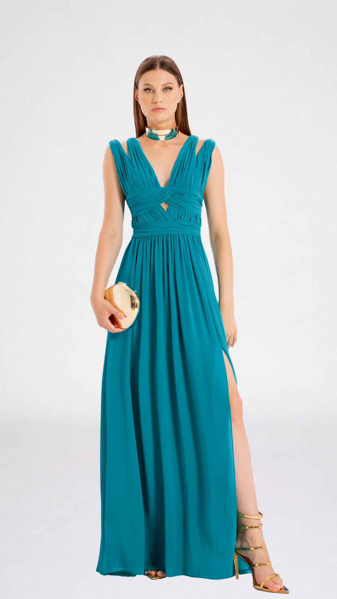 GHIANDA - ABITO CON DRAPPEGGIO