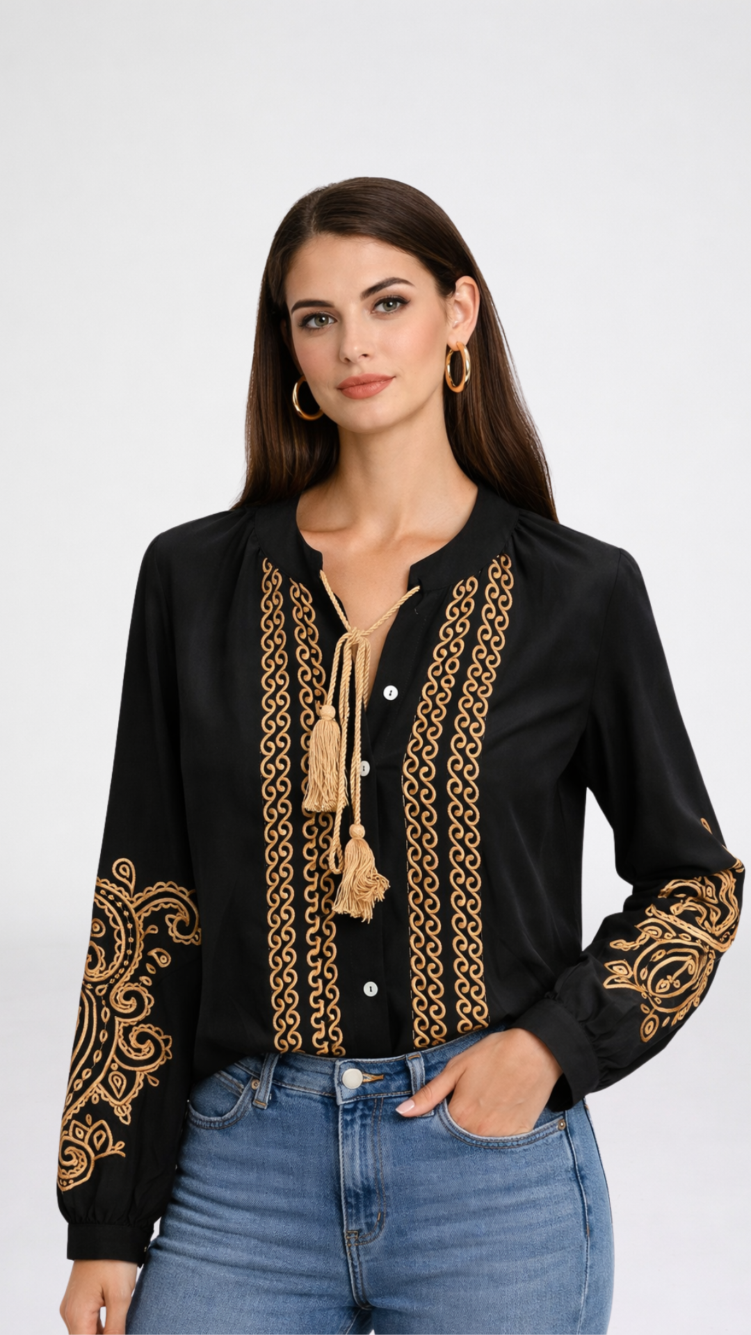 MYIA - CAMICIA CON RICAMO