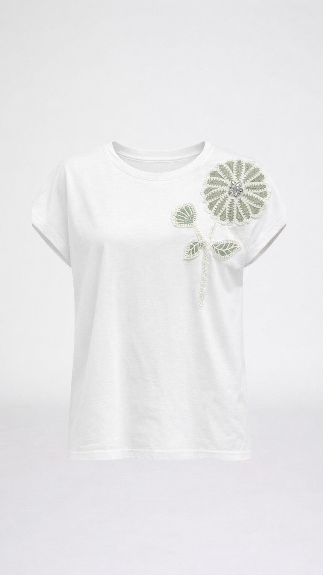 TAGETE - T-SHIRT RICAMO FIORE