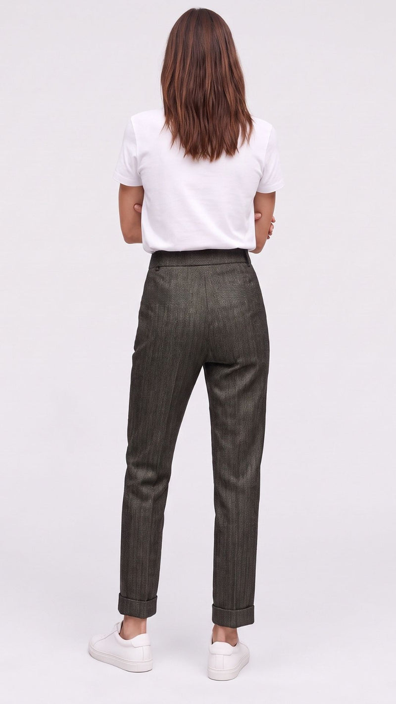 26APORTIERE - PANTALONE CON RISVOLTO ALTO