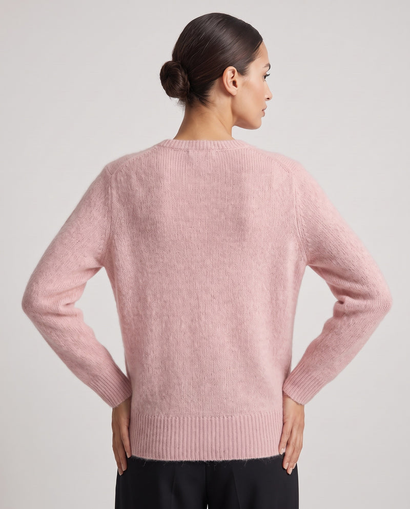 MORDENTE - MAGLIA SCOLLO V TRAFORATA
