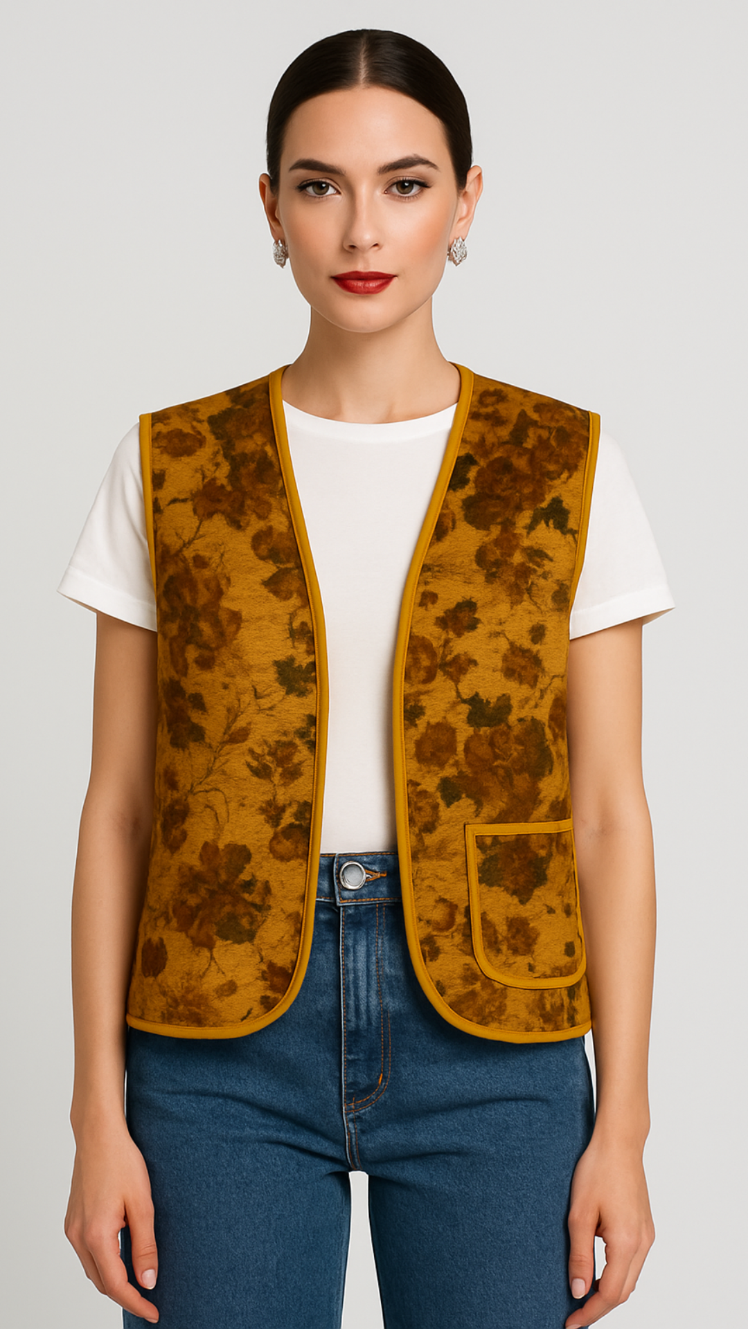 VILLANO - GILET VELLUTO STAMPATO