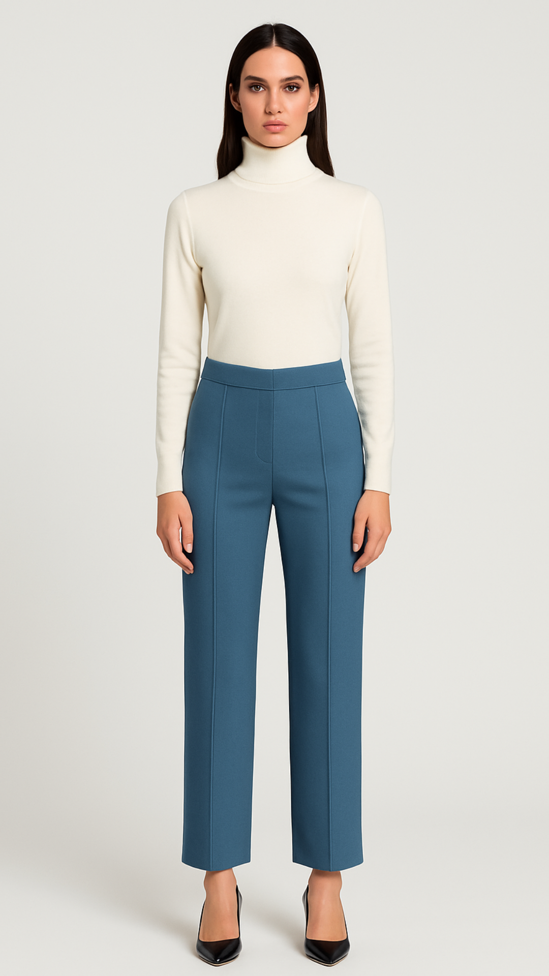 GENOVA - PANTALONE GABARDINA CON RISVOLTINO