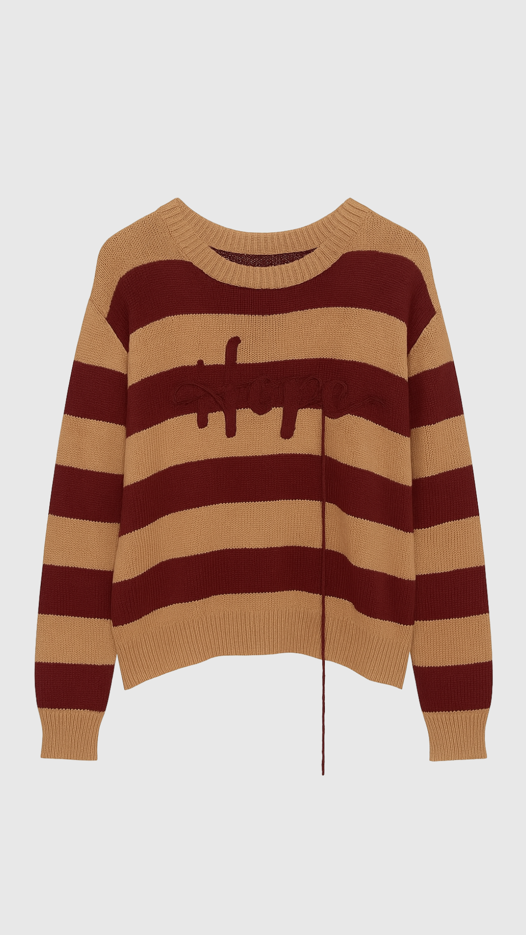 MACAONE - MAGLIA RIGHE CON RICAMO SCRITTA