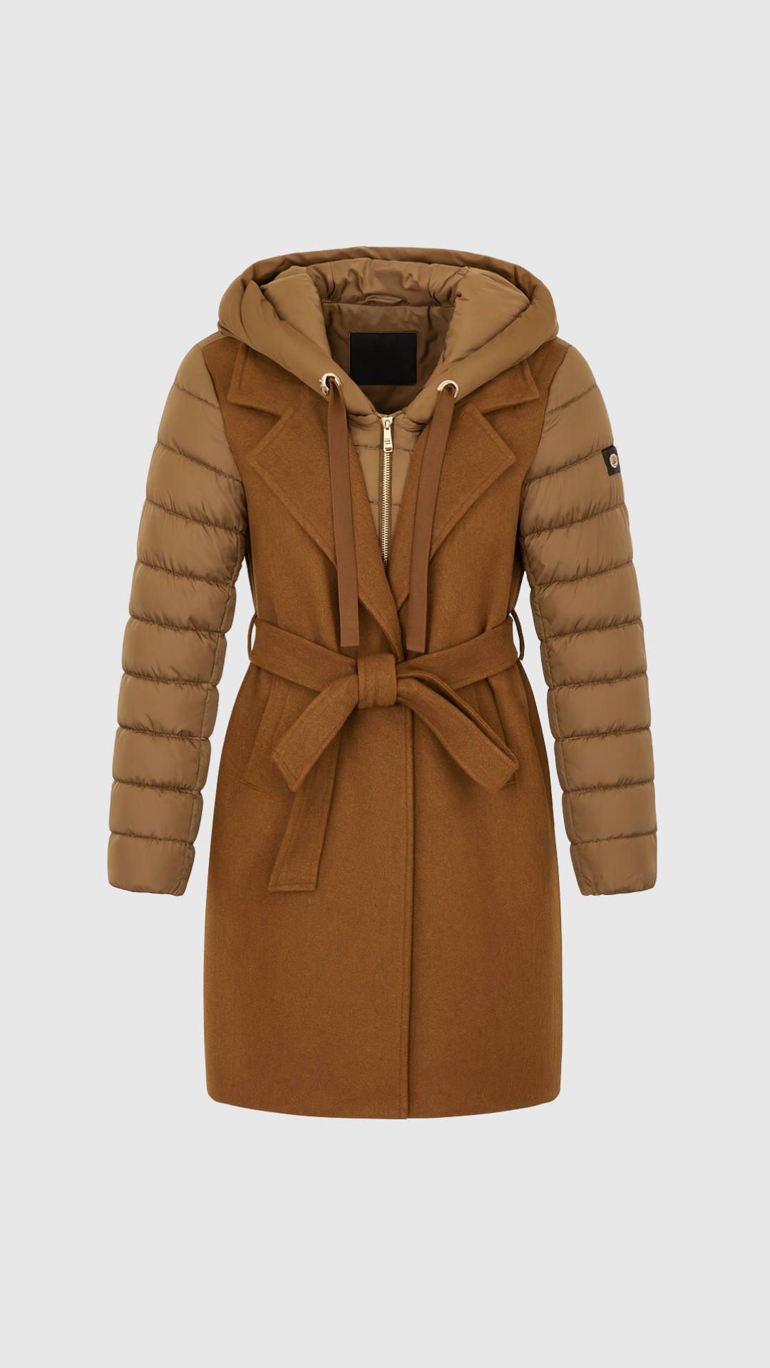 CAMERETTA - CAPPOTTO LUNGO INSERTI TRAPUNTATI NYLON