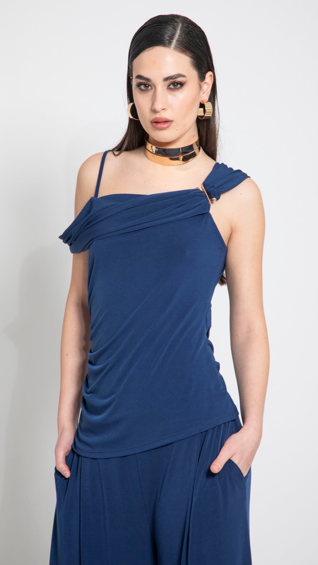 JABIRU - TOP MONOSPALLA DRAPPEGGIO